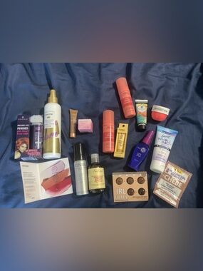 Assorted haircare and makeup products